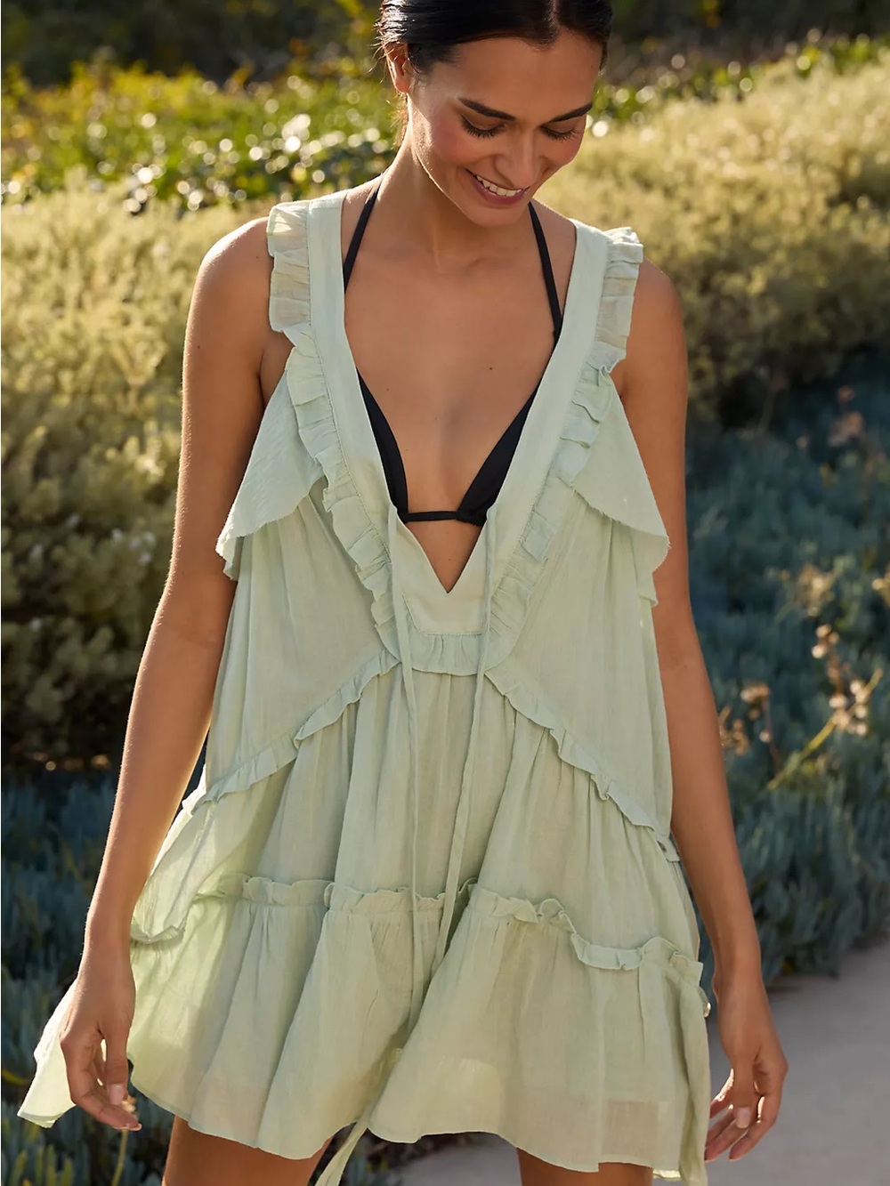 Celandine By Anthropologie Boho Ruffle
Mini Dress XL